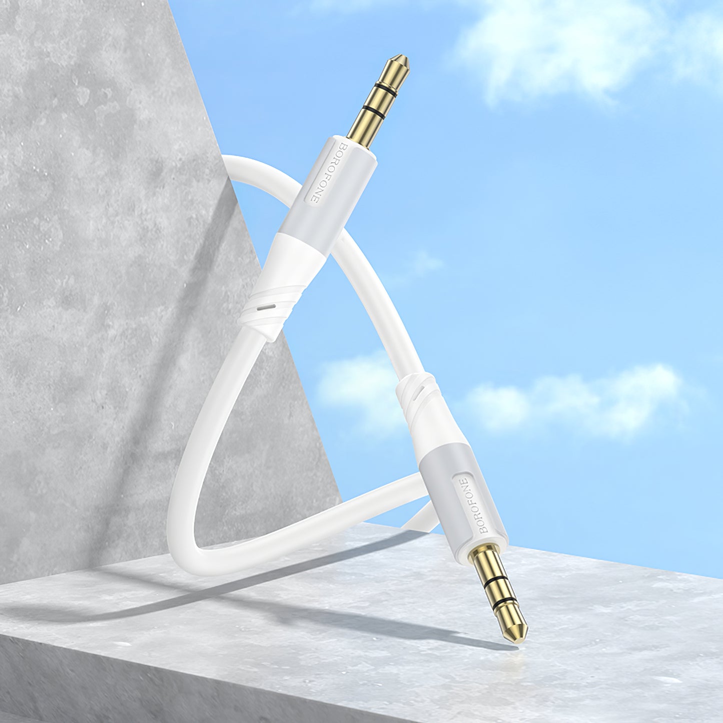 Audio Kabel 3.5mm - 3.5mm Borofone BL19 Creator, 1m, Vit