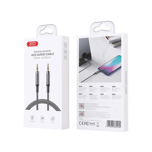 Audio Kabel 3.5mm - 3.5mm XO Design NB-R279C, 1m, Svart