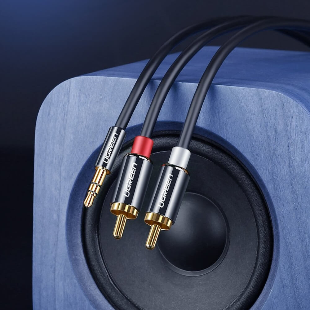 Audio Kabel 3.5mm - 2 x RCA UGREEN AV116, 5m, Svart