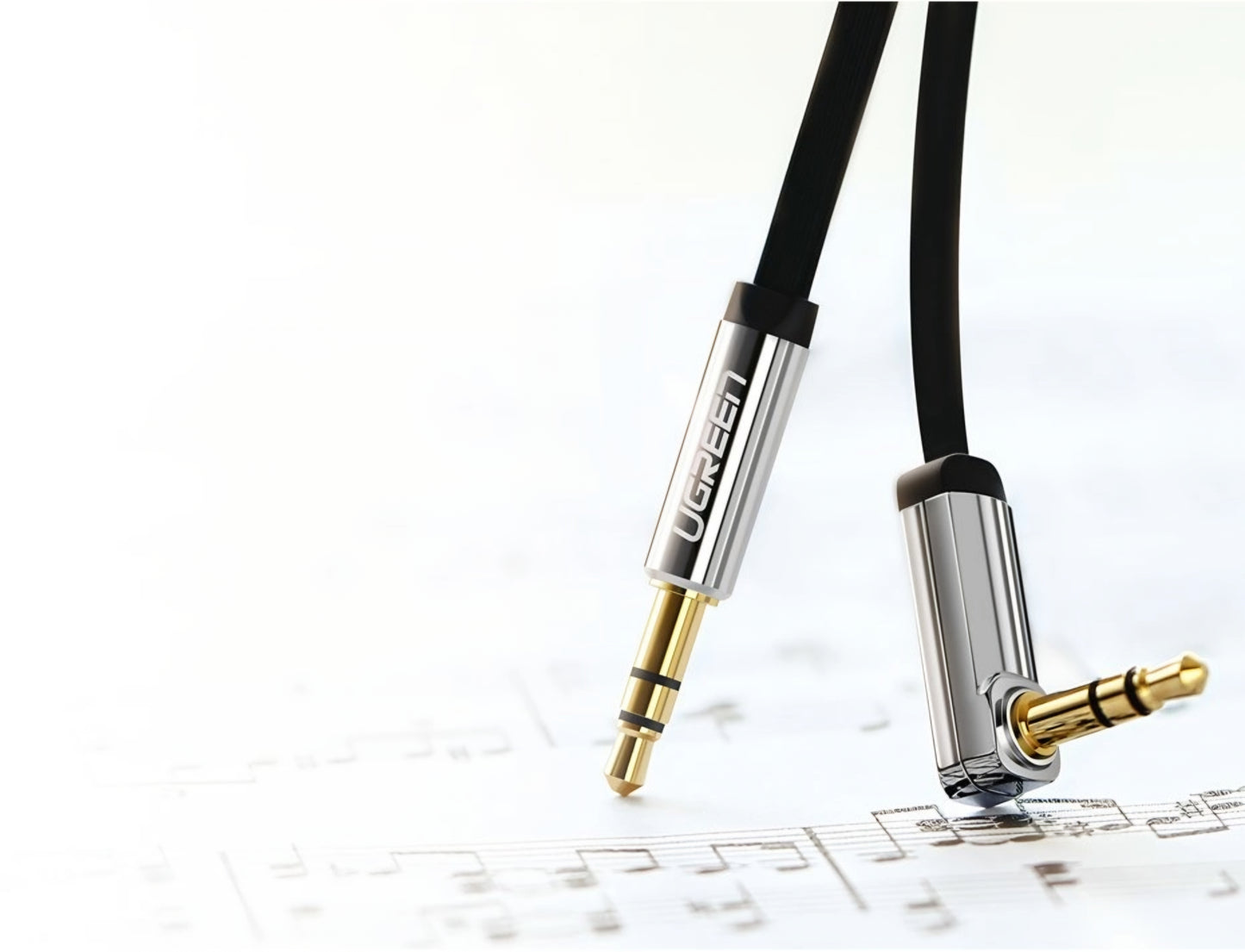 UGREEN AV119 Angled 3.5mm - 3.5mm Audio Cable, 3m, Black