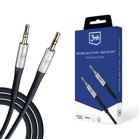 3,5 mm ljudkabel - 3,5 mm 3MK, 1 m, svart