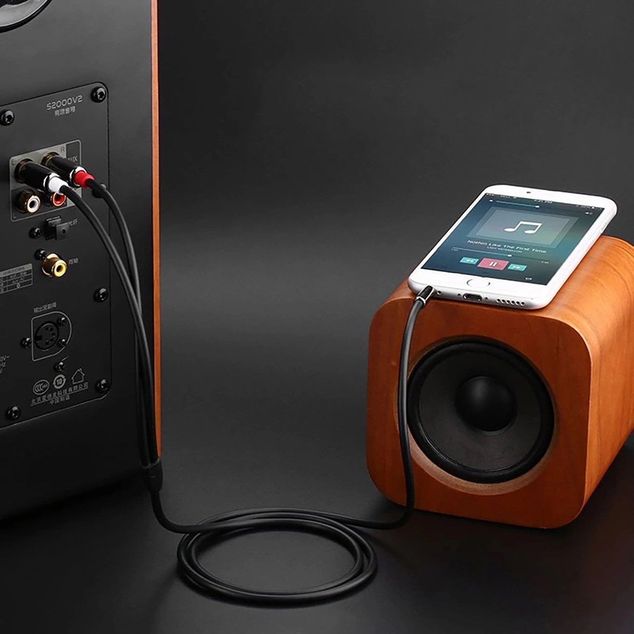 Audio Kabel 3.5mm - 2 x RCA UGREEN AV116, 1m, Svart