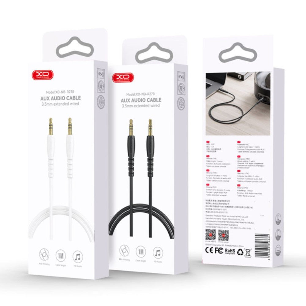 Audio Kabel 3.5mm - 3.5mm XO Design NB-R270, 1m, Vit