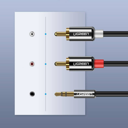 Audio Kabel 3.5mm - 2 x RCA UGREEN AV116, 2m, Svart