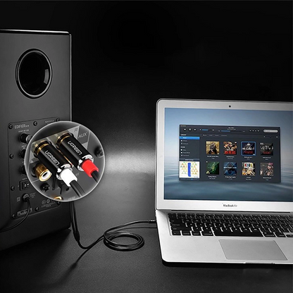 Audio Kabel 3.5mm - 2 x RCA UGREEN AV116, 1m, Svart