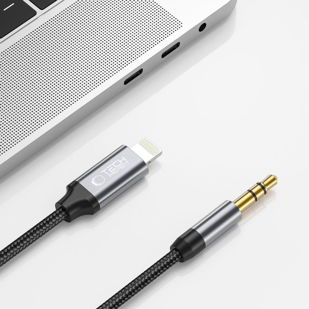 Audio Lightning-kabel - 3,5 mm Tech-Protect Ultraboost, 1m, Svart