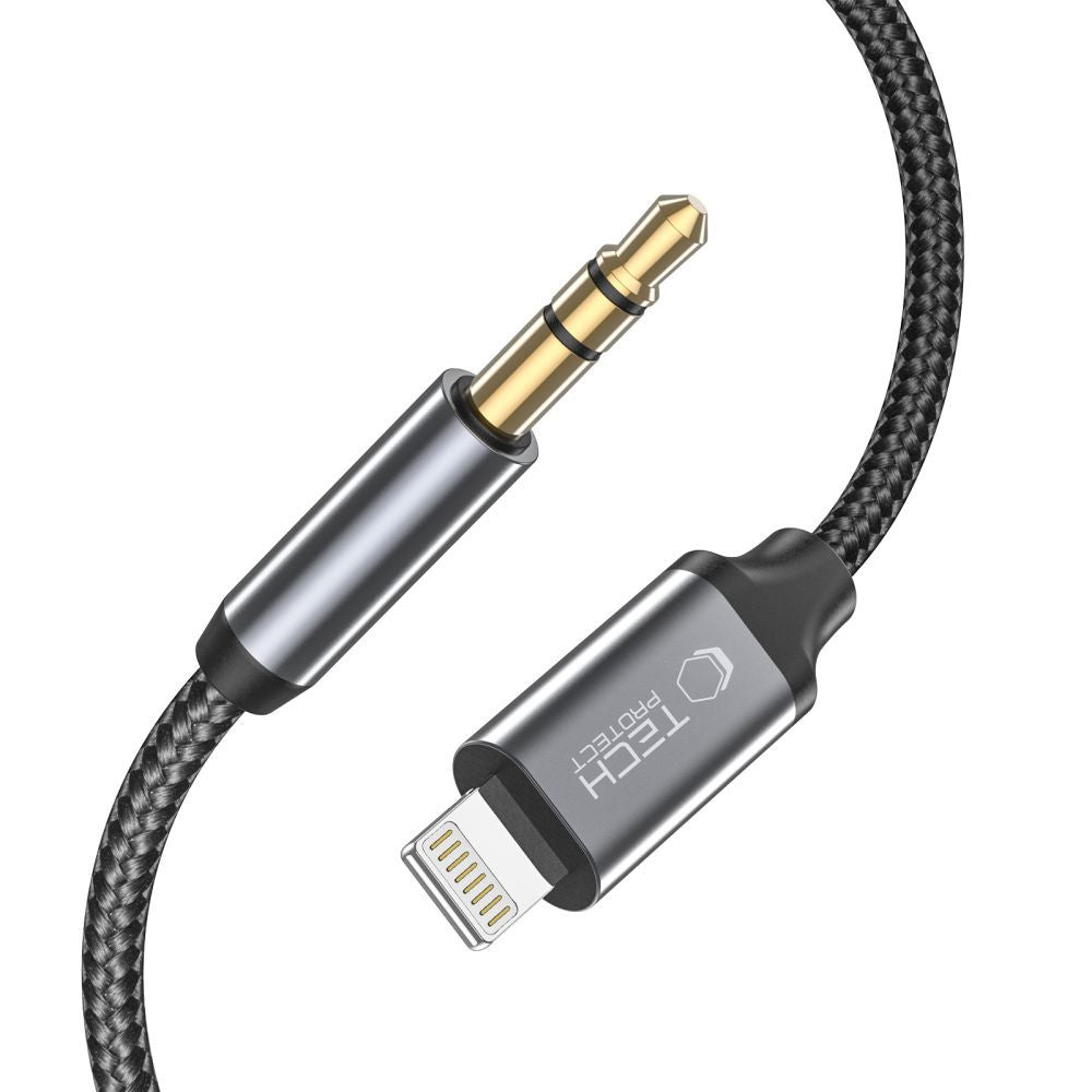 Audio Lightning-kabel - 3,5 mm Tech-Protect Ultraboost, 1m, Svart
