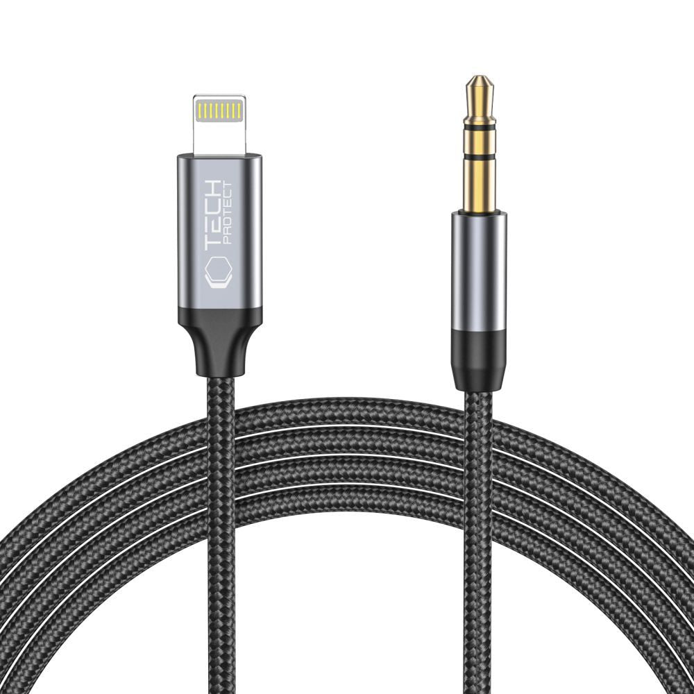 Audio Lightning-kabel - 3,5 mm Tech-Protect Ultraboost, 1m, Svart