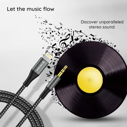 Ljudkabel Lightning - 3.5mm Techsuit AC17 NexaSound, 1m, Grå