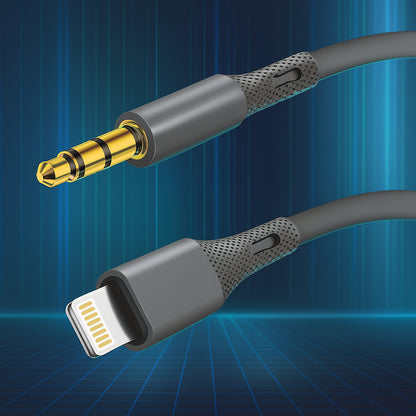 Lightning Audio Cable - 3.5mm Techsuit AC5 SoundFlex, 1m, Gray