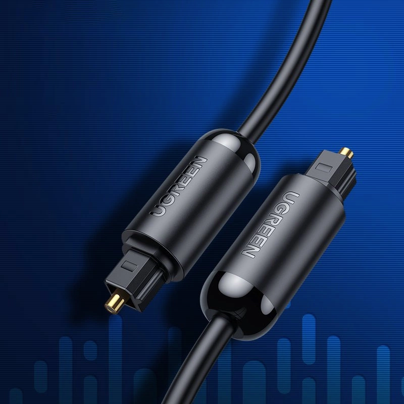 Optiskt ljudkabel UGREEN AV122, Toslink / SPDIF, 1,5 m, Svart