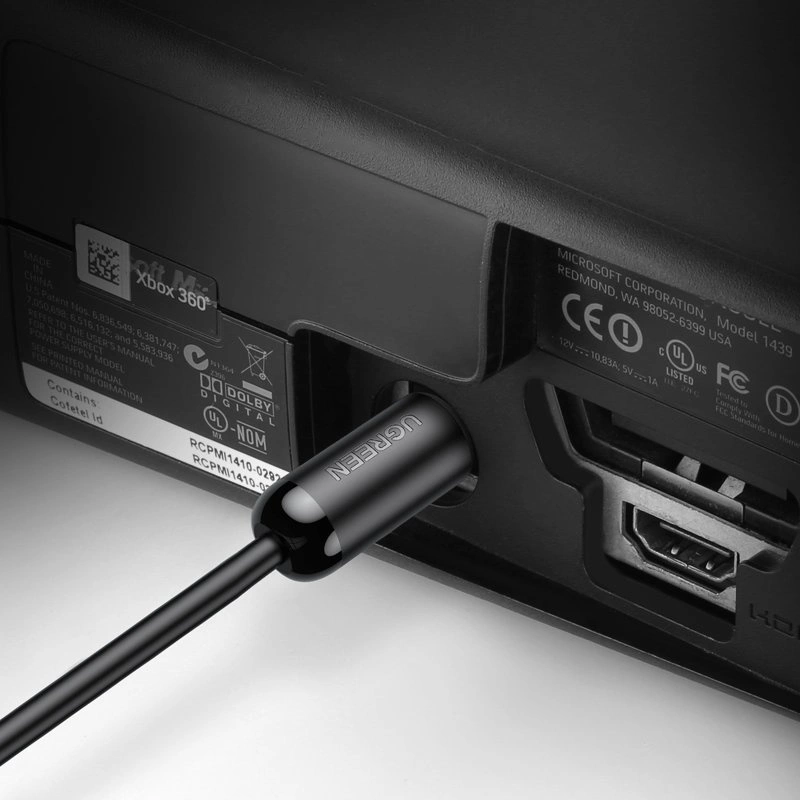 Optiskt ljudkabel UGREEN AV122, Toslink / SPDIF, 1,5 m, Svart