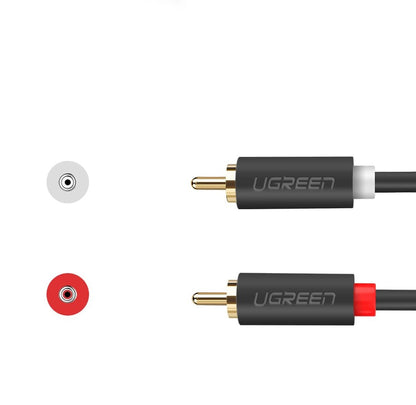 Audio Kabel UGREEN AV104, 2 x RCA - 2 x RCA, 2m, Svart
