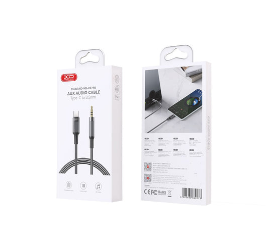 Audio Kabel USB-C - 3.5mm XO Design NB-R279B, 1m, Svart