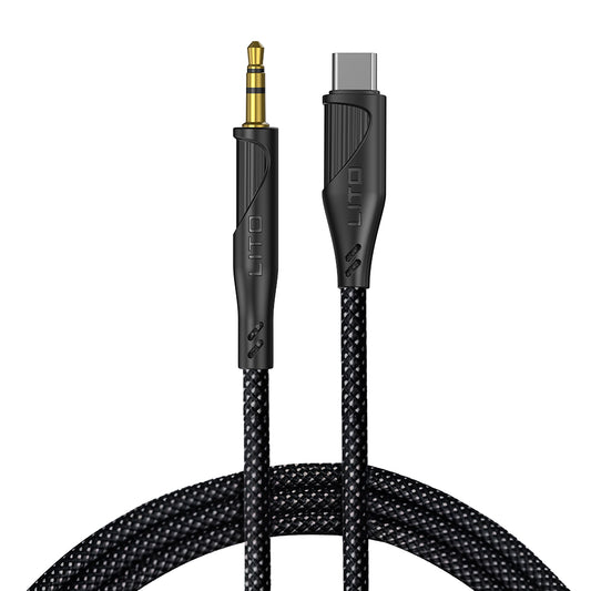 Audio Kabel USB-C - 3.5mm Lito LA02, 1m, Svart
