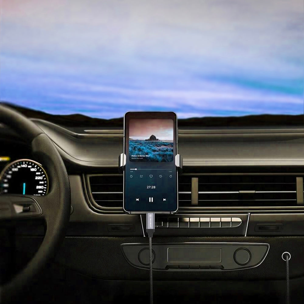 USB-C till 3.5mm Techsuit AC11 FuseXound ljudkabel, 0.5m, Grå