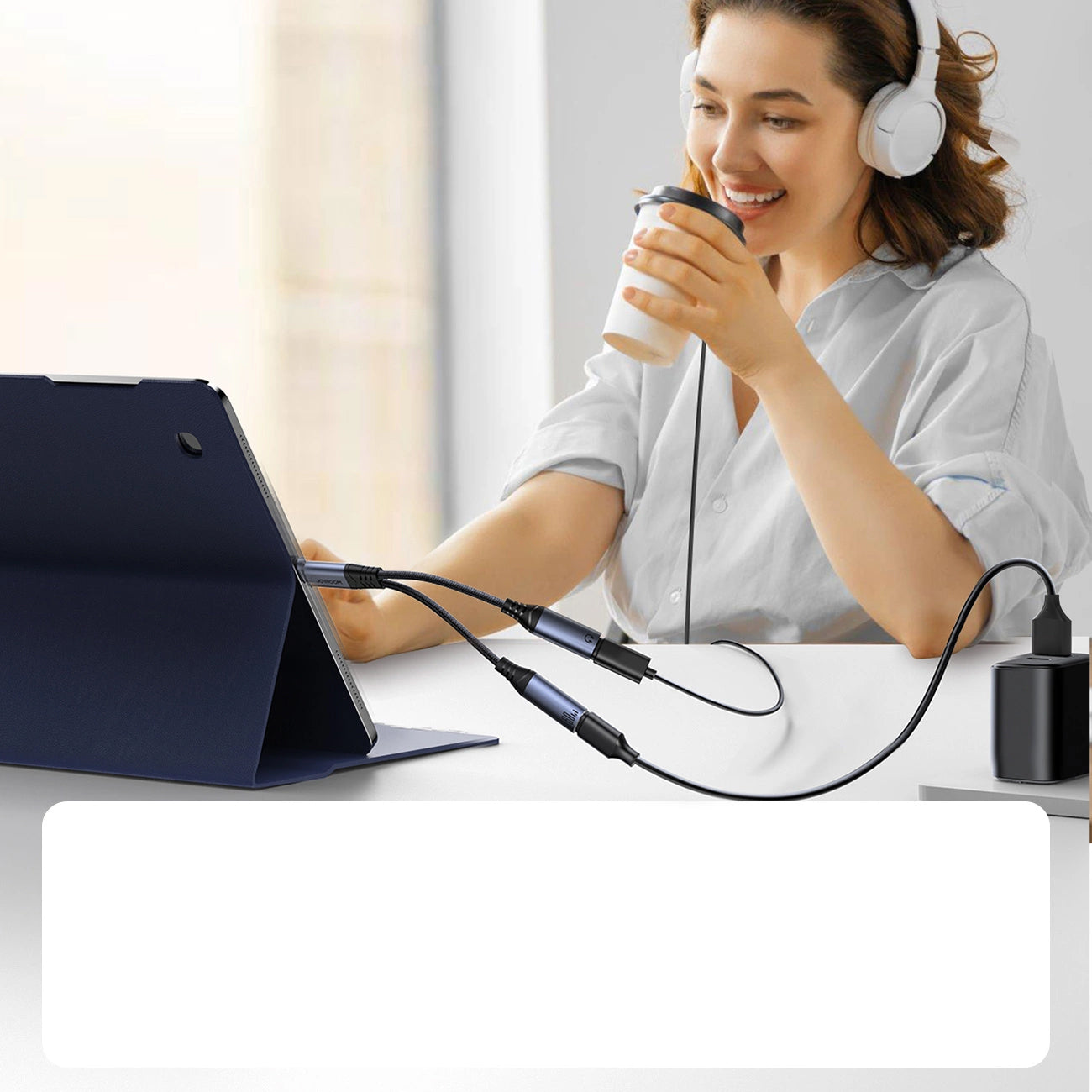 USB-C ljudkabel - 2 x USB-C Joyroom SY-C03, 0,14m, Svart