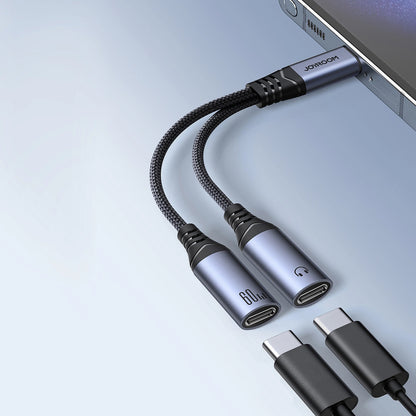 USB-C ljudkabel - 2 x USB-C Joyroom SY-C03, 0,14m, Svart
