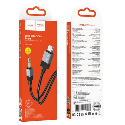 Audio Kabel USB-C - 3.5mm HOCO UPA32B, 1m, Svart