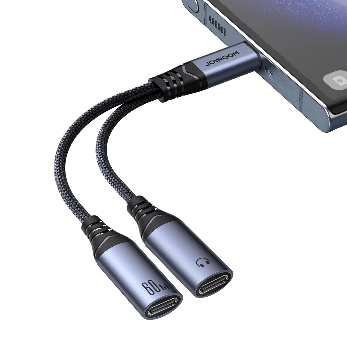 USB-C ljudkabel - 2 x USB-C Joyroom SY-C03, 0,14m, Svart
