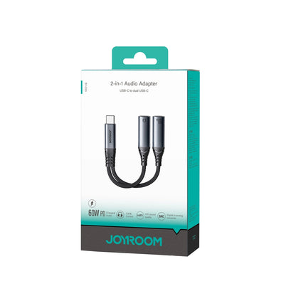 USB-C ljudkabel - 2 x USB-C Joyroom SY-C03, 0,14m, Svart