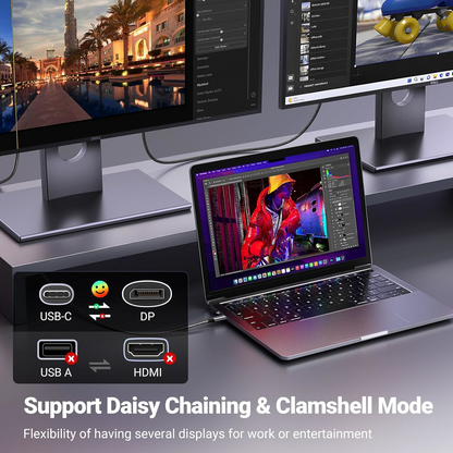 USB-C ljud- och videokabel - DisplayPort UGREEN CM556 (25157), 1m, grå