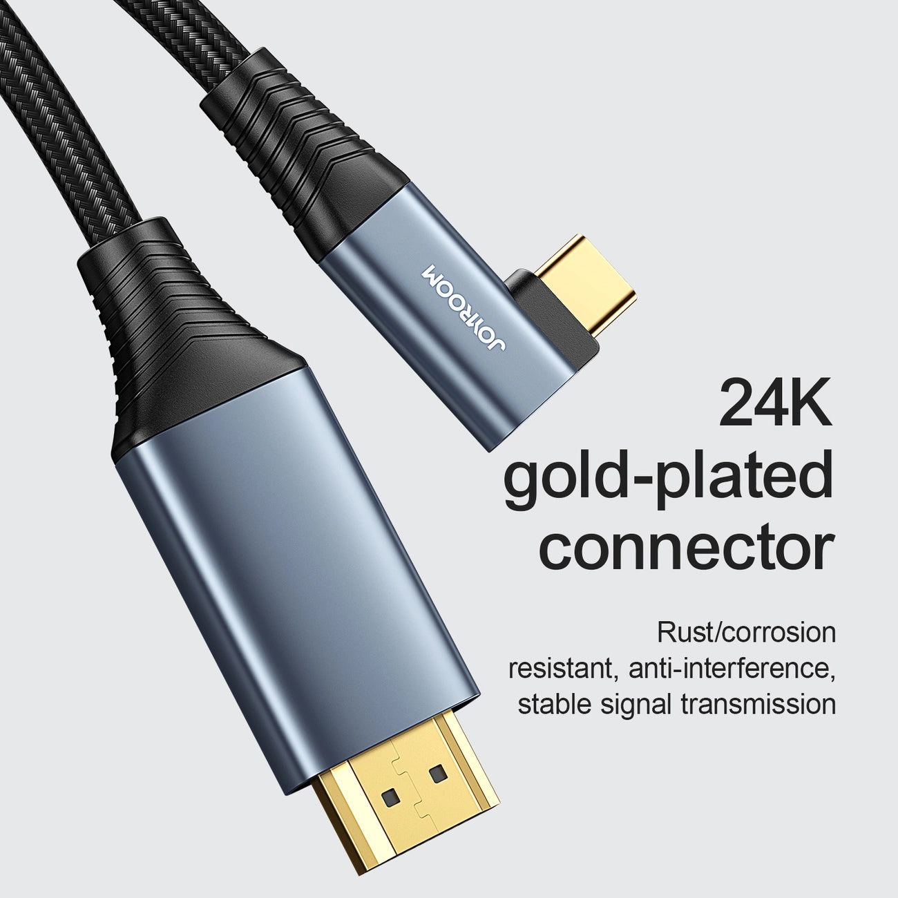 Audio- och videokabel USB-C - HDMI Joyroom SY-20C1 Angled, 2m, Grå