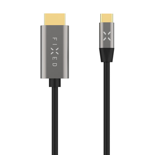 Audio- och videokabel USB-C till HDMI Fixed, 2m, Grå