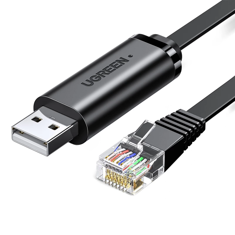 USB-konsolkabel UGREEN CM204, RJ45, 3m, Svart, Omslaget
