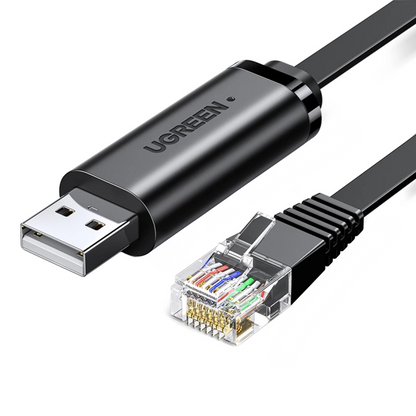 USB-konsolkabel UGREEN CM204, RJ45, 3m, Svart, Omslaget