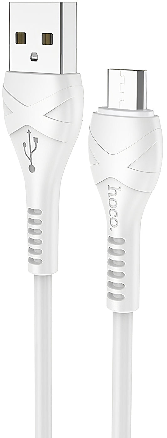 USB-A till microUSB data- och laddningskabel HOCO X37, 18W, 1m, Vit