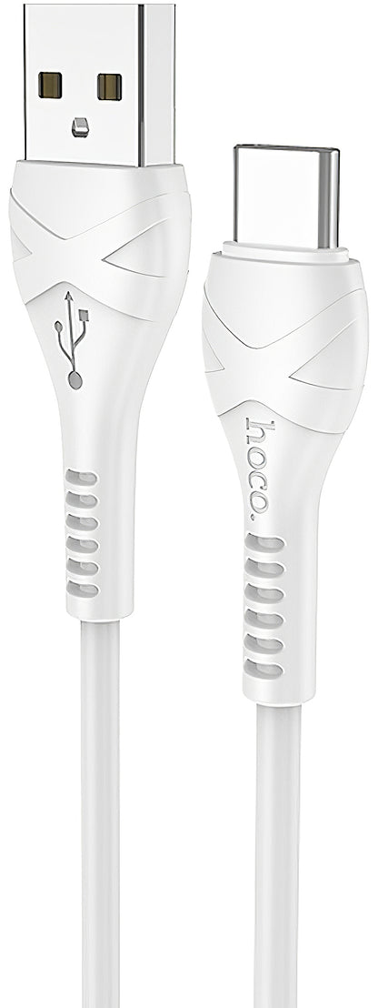 Data- och laddningskabel USB-A till USB-C HOCO X37, 18W, 1m, Vit