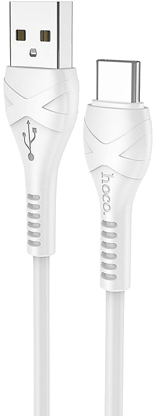 Data- och laddningskabel USB-A till USB-C HOCO X37, 18W, 1m, Vit