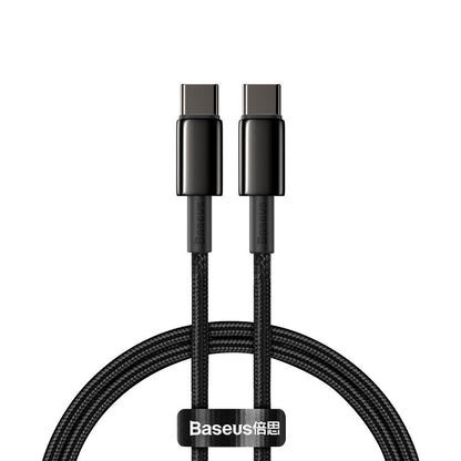 USB-C data- och laddningskabel - USB-C Baseus Tungsten Baseus Tungsten Gold, 100W, 2m, svart CATWJ-A01 CATWJ-A01