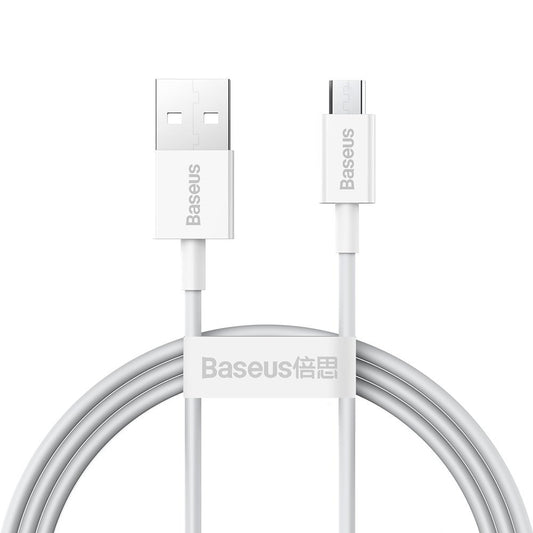 USB-A to microUSB Data and Charging Cable Baseus Superior Series, 18W, 2m, White CAMYS-A02