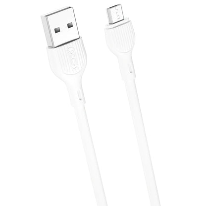 Data- och laddningskabel USB-A - microUSB XO Design NB200, 10W, 1m, Vit