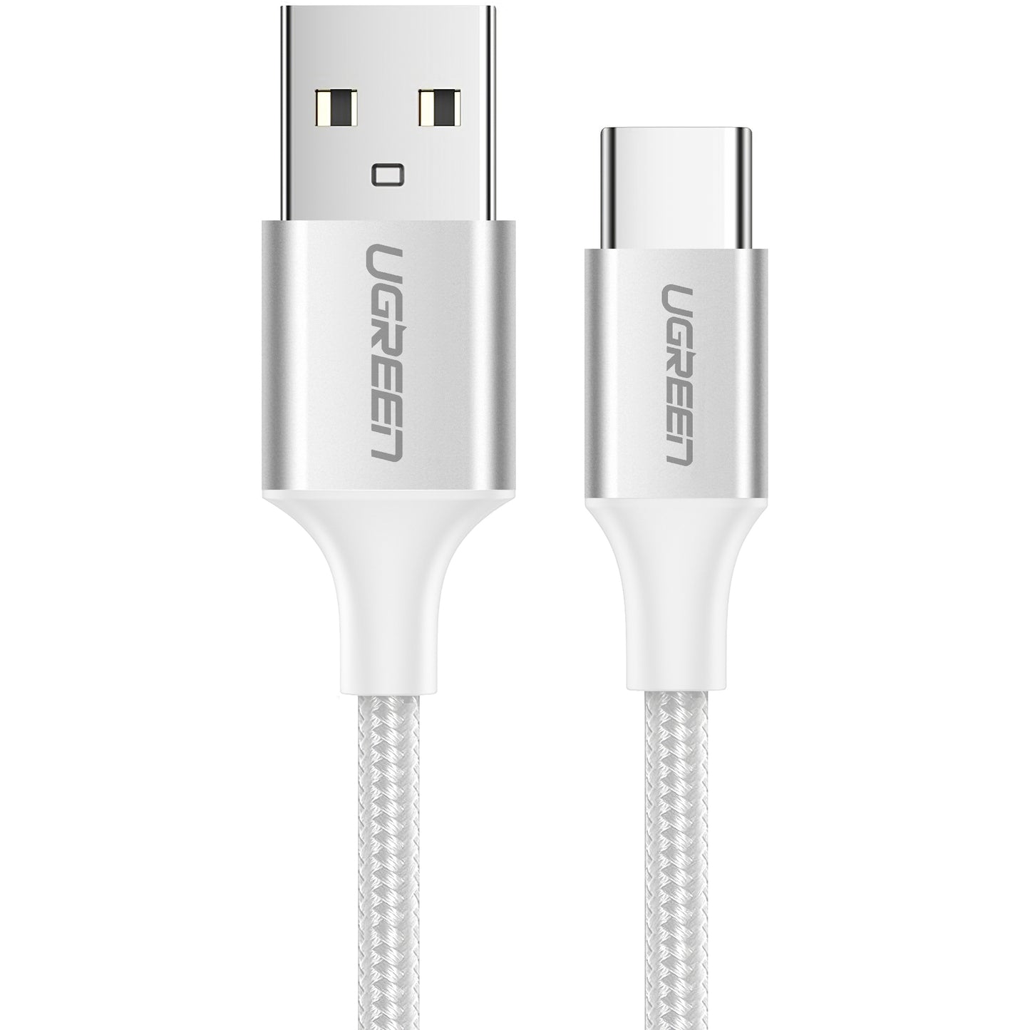 USB-A till USB-C UGREEN US288 data- och laddningskabel, 18W, 2m, Vit