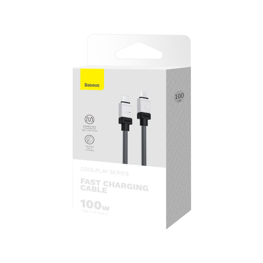 USB-C till USB-C Data- och Laddningskabel Baseus CoolPlay, 100W, 1m, Svart CAKW000201