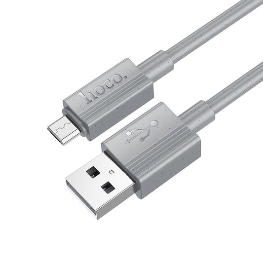 Data- och laddningskabel USB-A till microUSB HOCO X107, 18W, 1m, Grå