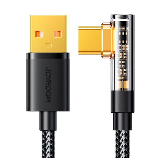 USB-A to USB-C Data and Charging Cable Joyroom S-UC027A6 Angled, 60W, 1.2m, Black