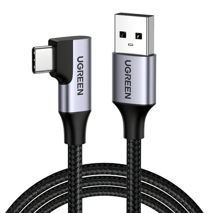 Data- och laddningskabel USB-A - USB-C UGREEN US385 Vinklad, 60W, 1m, Grå 