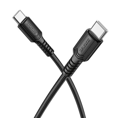 USB-C till USB-C data- och laddningskabel Borofone BX116 Certain, 60W, 1m, Svart