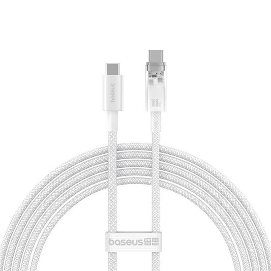 USB-C till USB-C Data- och Laddningskabel Baseus Explorer, 100W, 2m, Vit P10319703221-01