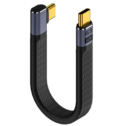USB-C - USB-C OEM Angled 8K Video Version 3 data- och laddningskabel, 240W, 0.15m, Svart
