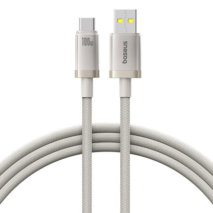 USB-A till USB-C Baseus Titanium data- och laddningskabel, 100W, 2m, Silver P10378102G21-02