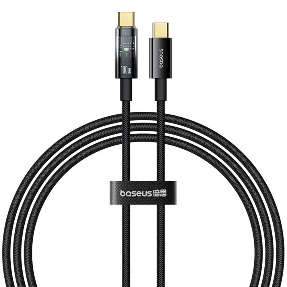 USB-C till USB-C Data- och Laddningskabel Baseus Explorer, 100W, 1m, Svart P10319703111-00
