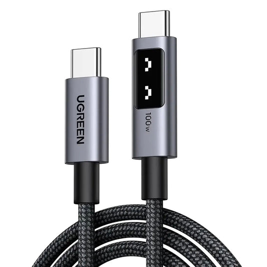 USB-C till USB-C data- och laddningskabel UGREEN L509, 100W, 2m, Grå