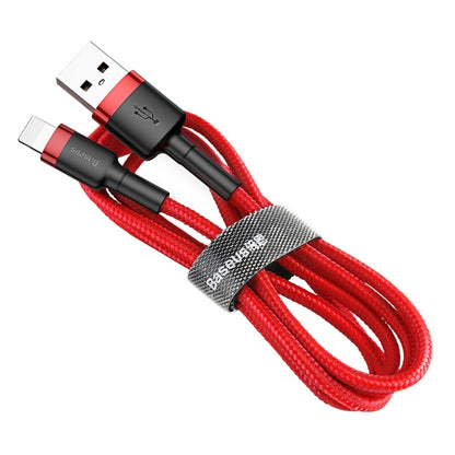 USB-A - Lightning Data- och Laddningskabel Baseus Cafule, 18W, 0.5m, Röd CALKLF-A09