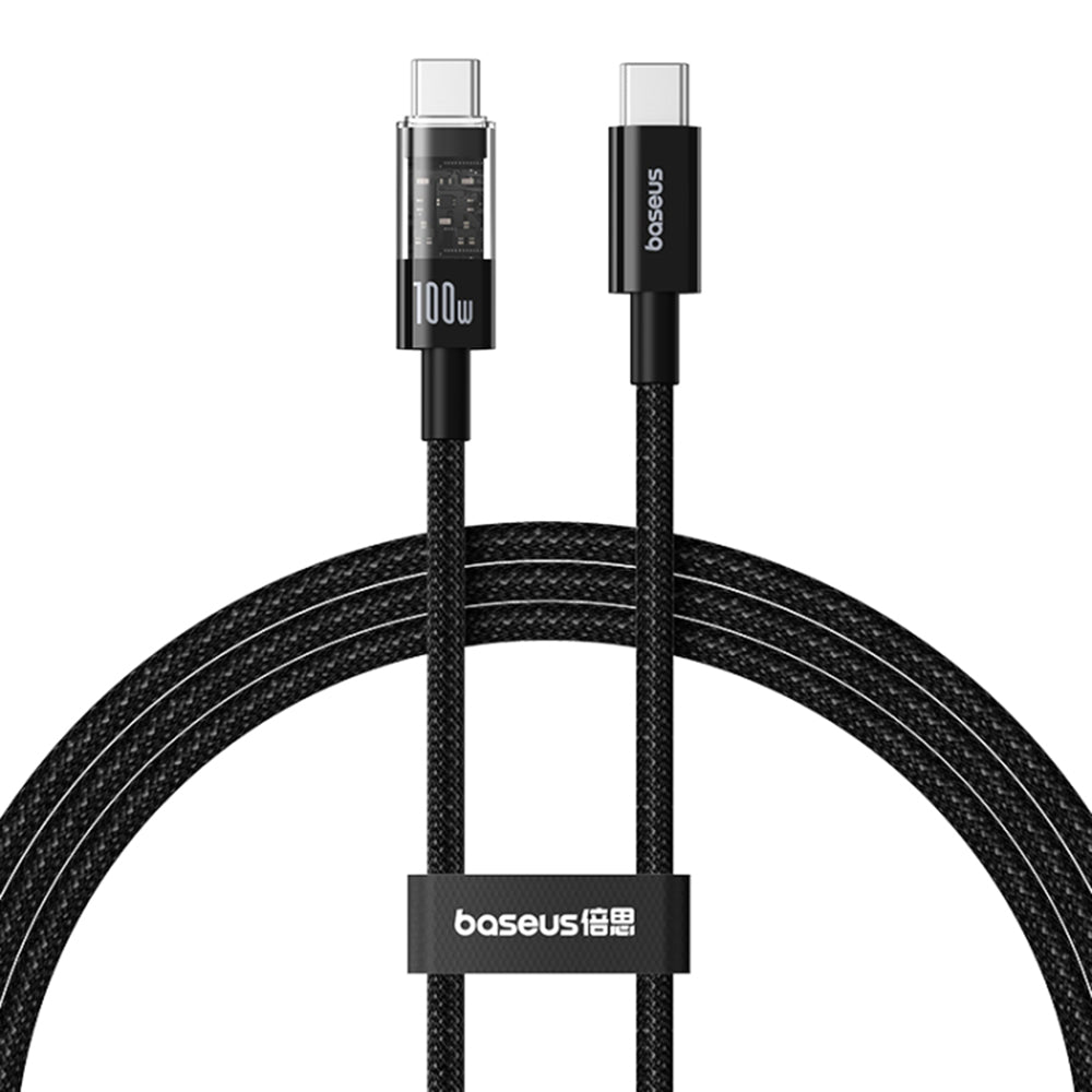USB-C till USB-C Data- och Laddningskabel Baseus Gem, 100W, 2m, Svart P10373000111-01