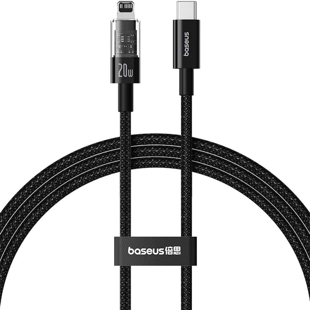 USB-C till Lightning Data- och Laddningskabel Baseus Gem, 20W, 2m, Svart P10373001111-01